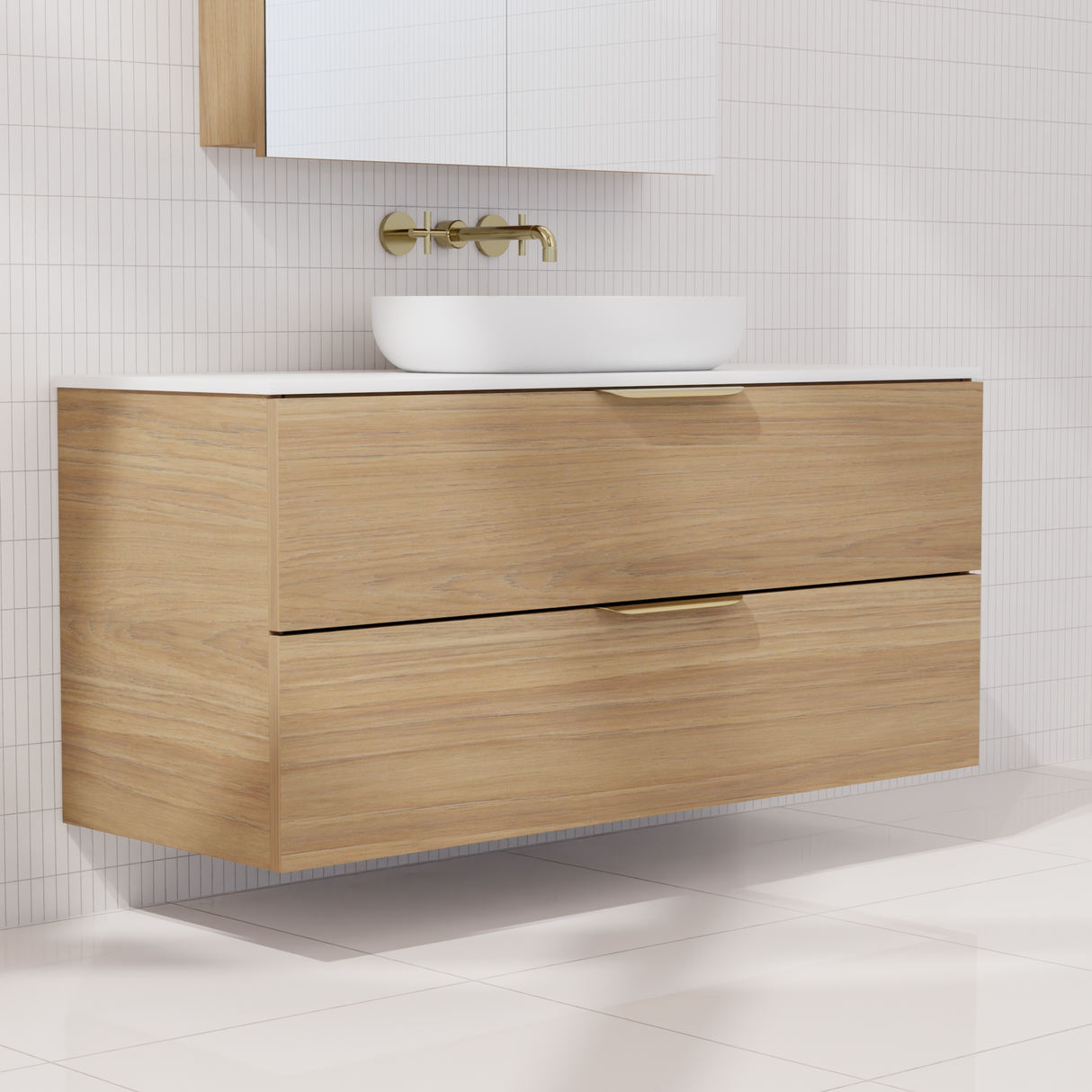 Odesa - 1200mm Prime Oak Wall Hung Vanity