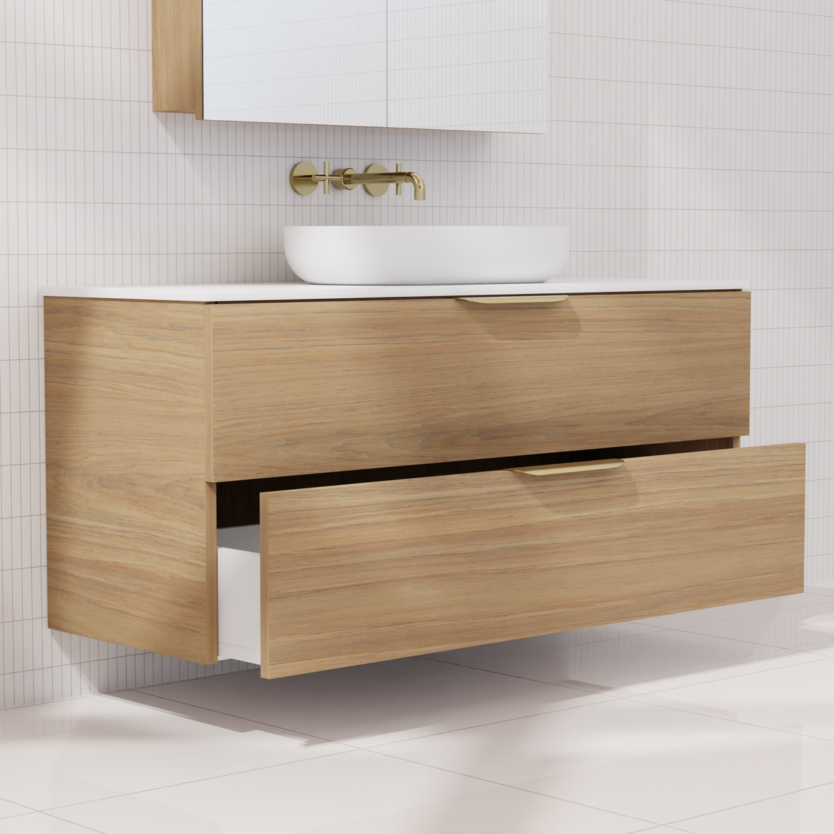 Odesa - 1200mm Prime Oak Wall Hung Vanity