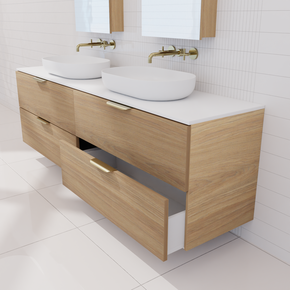 Odesa - 1800mm Prime Oak Wall Hung Vanity