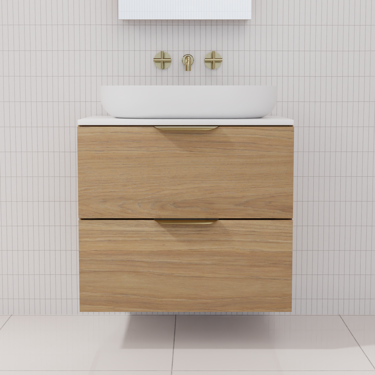 Odesa - 600mm Prime Oak Wall Hung Vanity