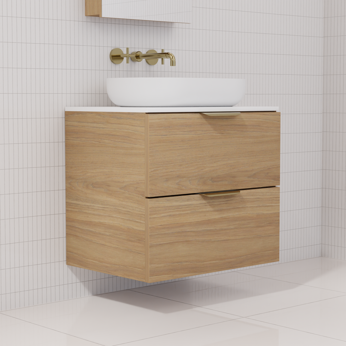 Odesa - 600mm Prime Oak Wall Hung Vanity