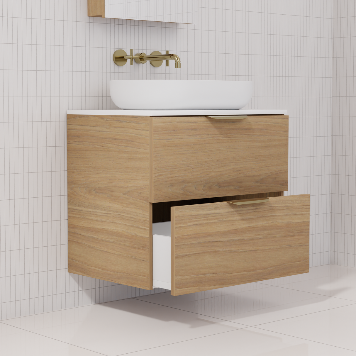 Odesa - 600mm Prime Oak Wall Hung Vanity