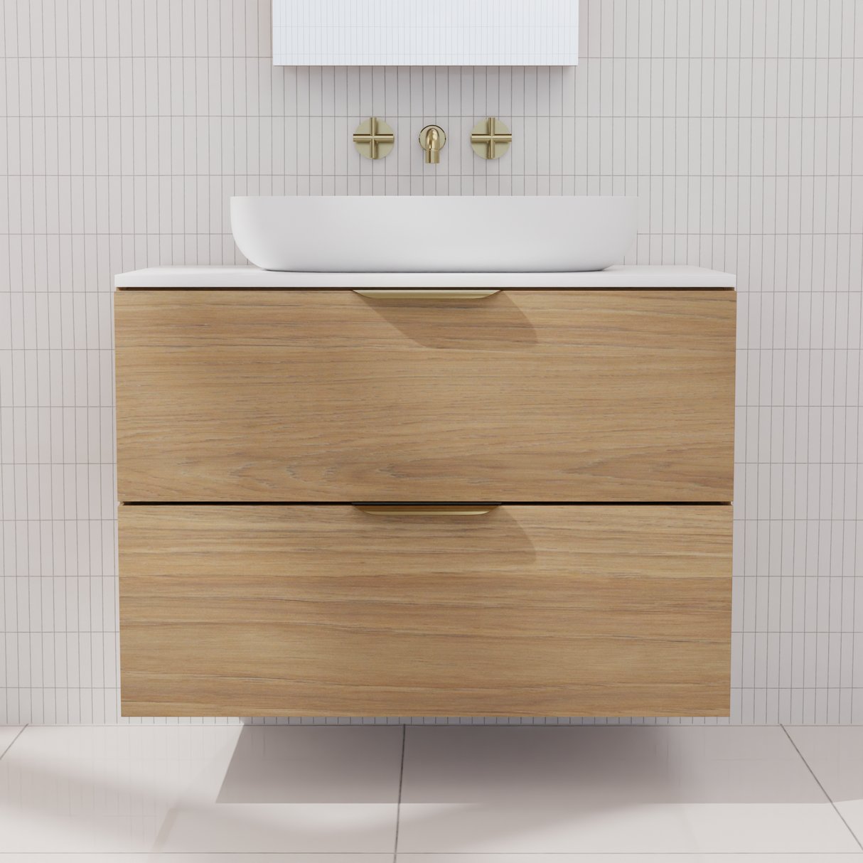 Odesa - 750mm Prime Oak Wall Hung Vanity