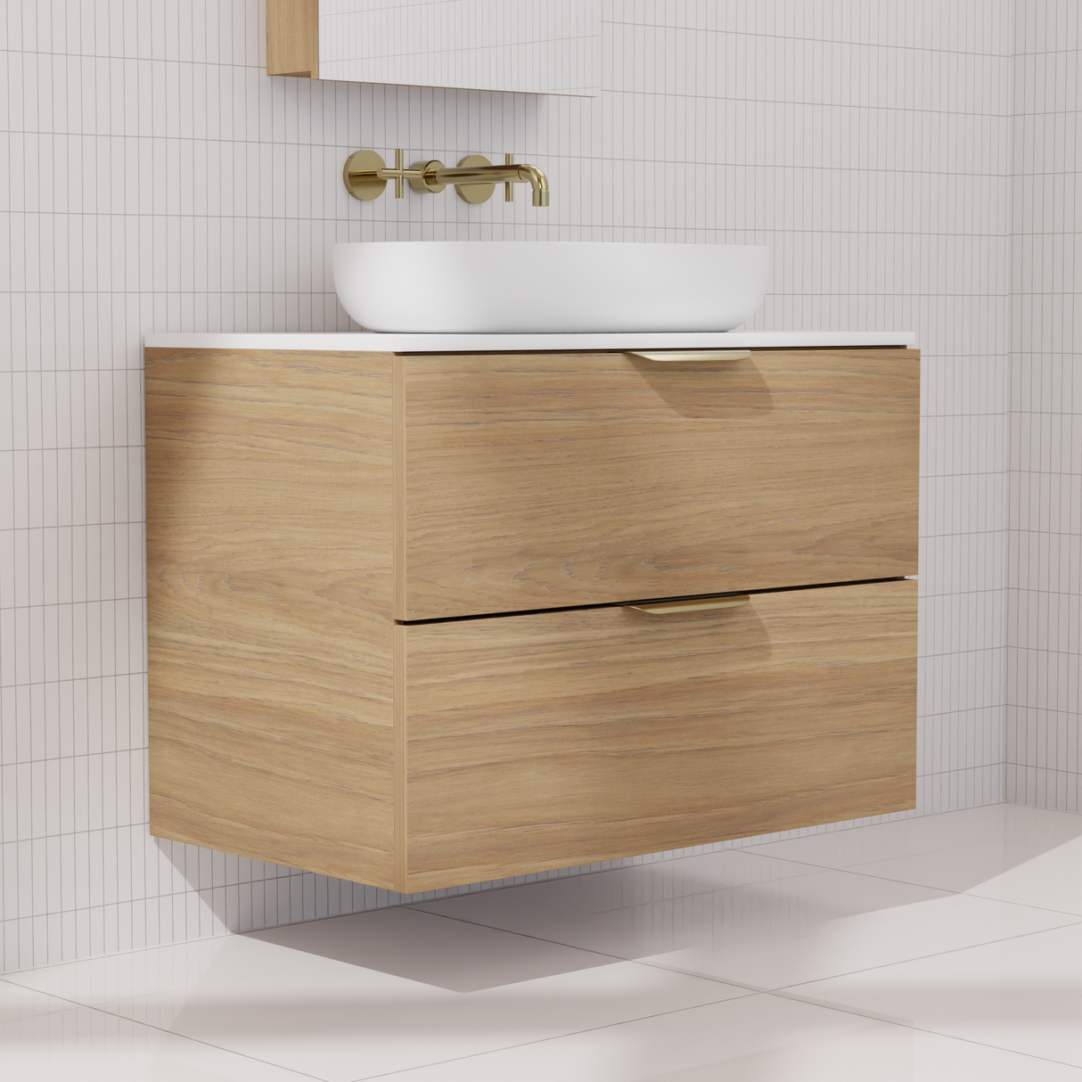 Odesa - 750mm Prime Oak Wall Hung Vanity
