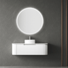 Petra - 1200mm Wall Hung Curving V-Groove Matte White Vanity