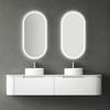 Petra - 1800mm Wall Hung Curving V-Groove Matte White Vanity