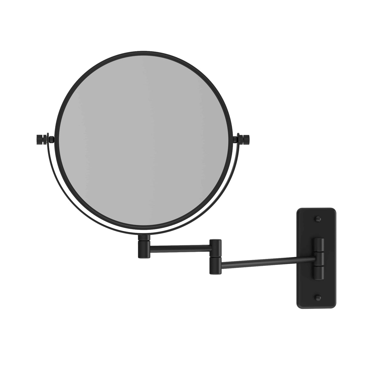 Ablaze - 1 & 5x Magnification Matt Black Wall Mounted Shaving Mirror, 200mm Diameter