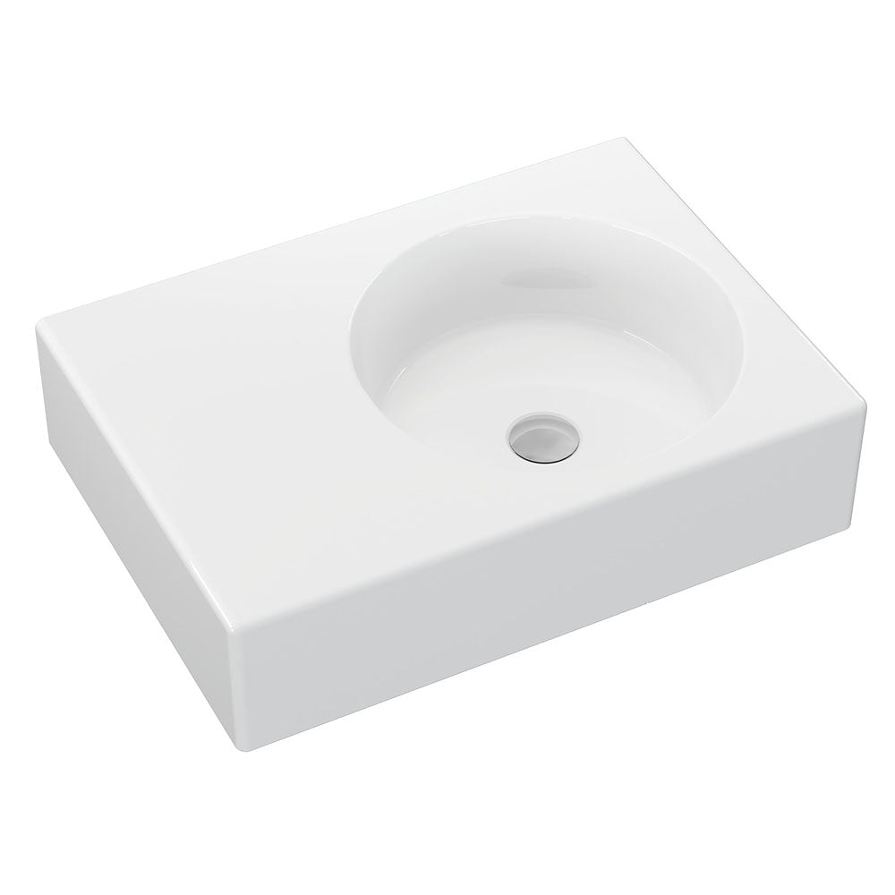 Reba Ceramic Wall Hung Basin Right Hand Bowl