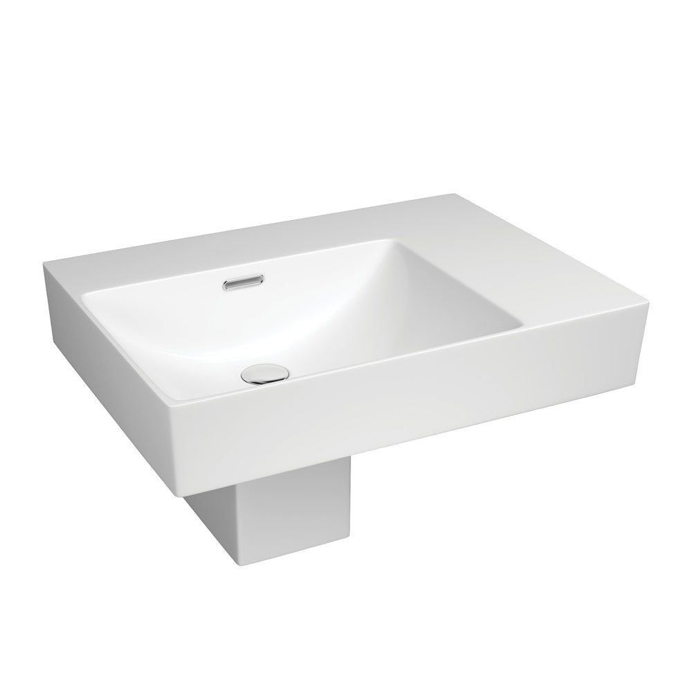 Tono 600 Wall Hung Basin with Shroud Left Hand Bowl