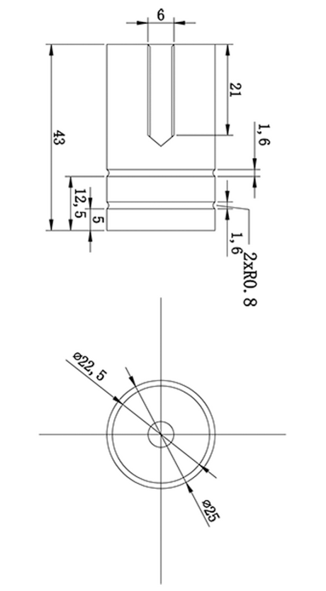 Shower Screen Handle - Round Slotted