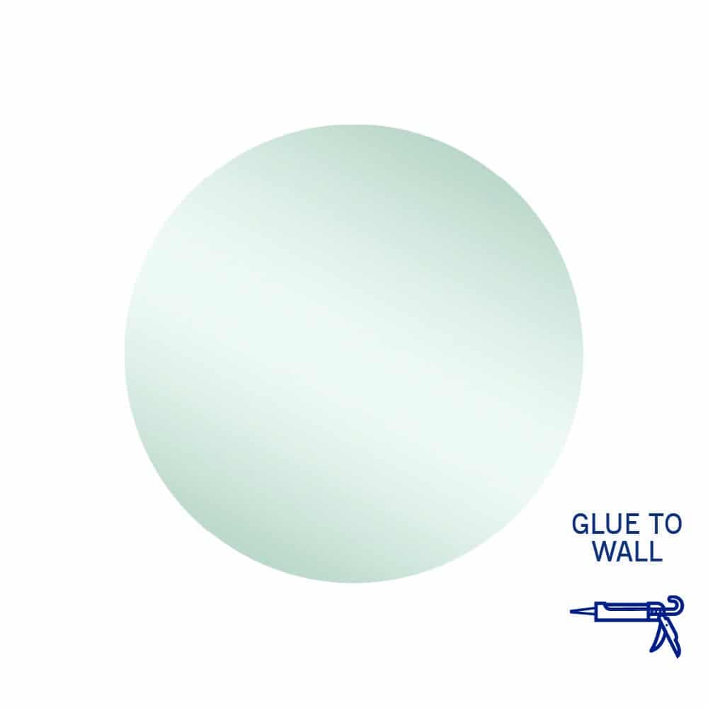 Ablaze - Rio Polished Edge Round Mirror - 600mmØ Glue-to-Wall