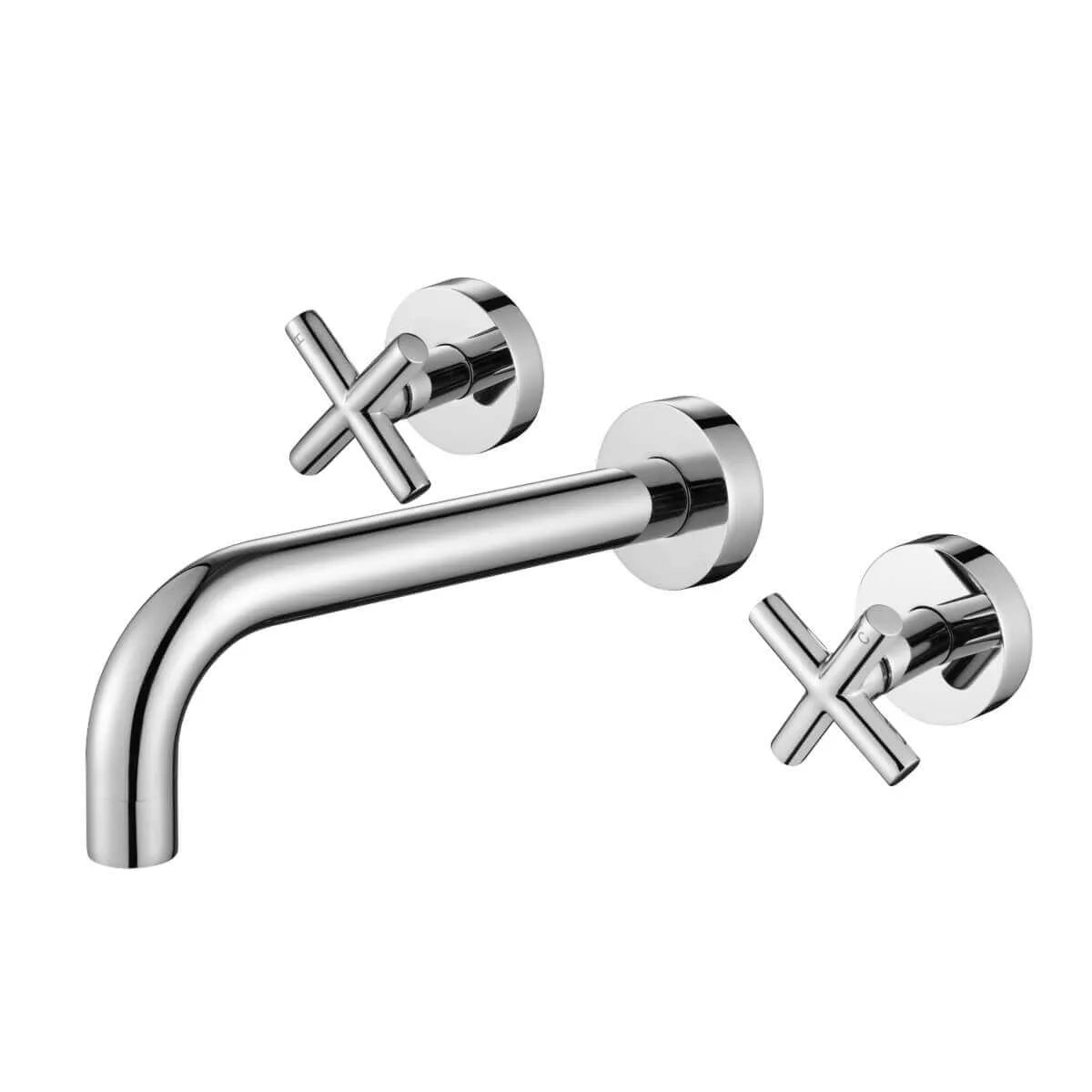 Ryker - Polished Chrome Bath Spout w Wall Top Assemblies