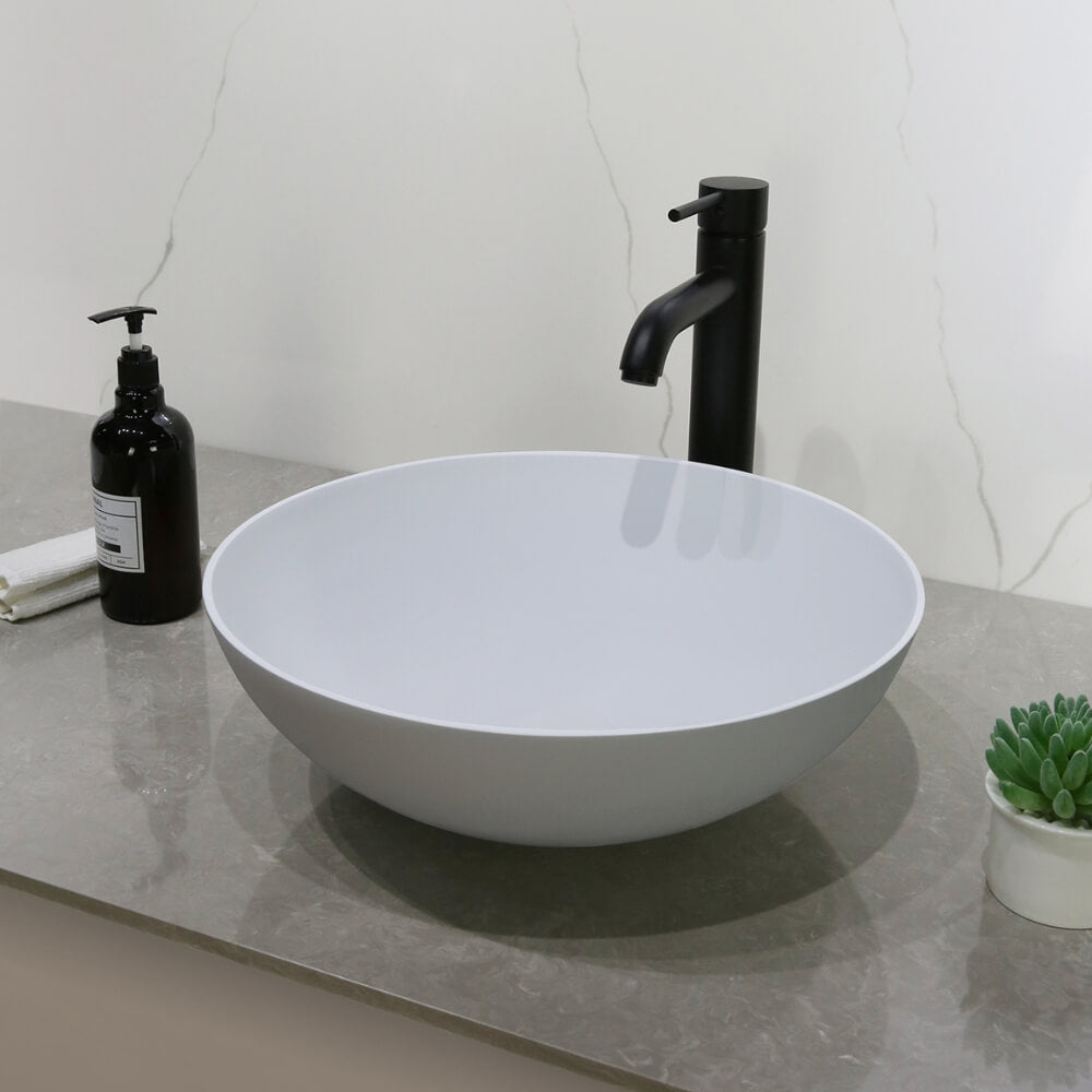 Rosa - 330mm Matte White Solid Surface Basin
