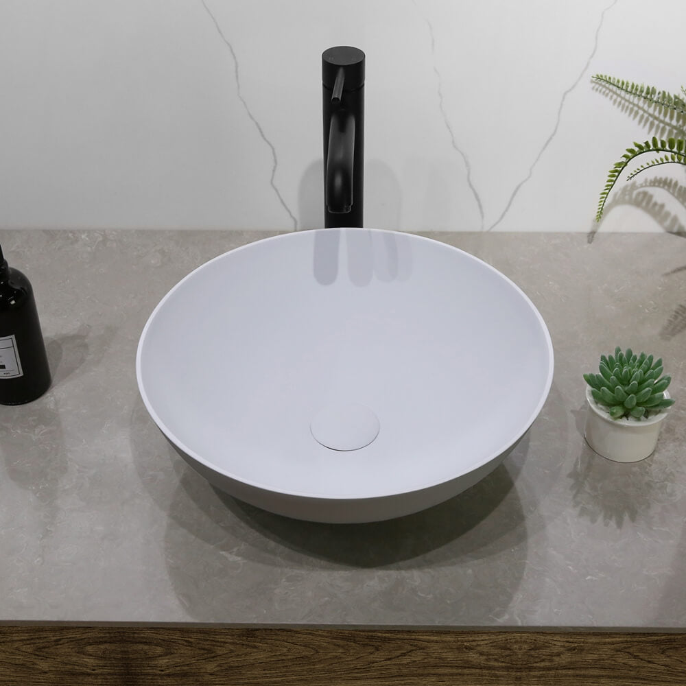 Rosa - 330mm Matte White Solid Surface Basin