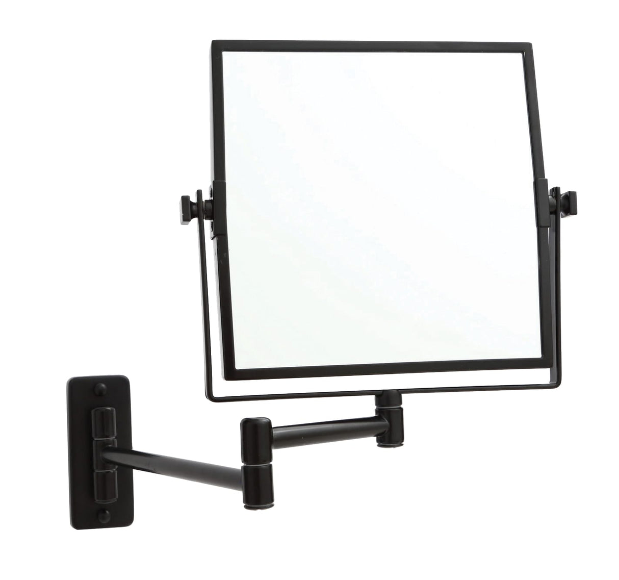 Ablaze - 1 & 5x Magnification Matt Black Wall Mounted Shaving Mirror, 200 x 200mm