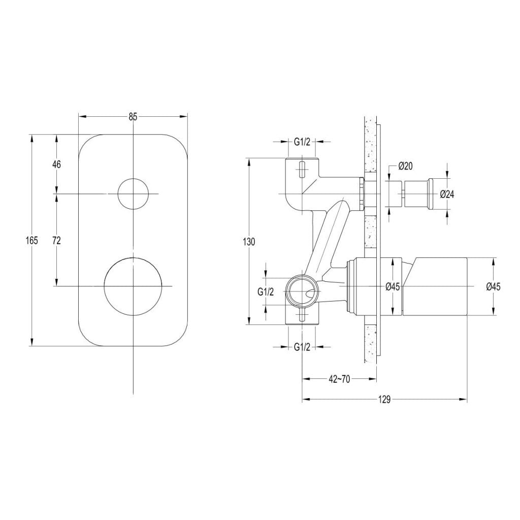 Zenon - Noir Shower Mixer Diverter