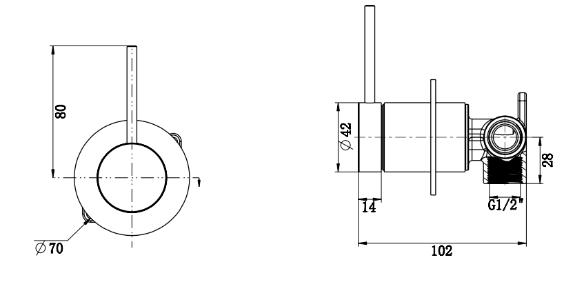 Mica - Shower Mixer - Reverse - TRIM KIT ONLY