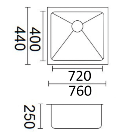 Luminare - Sink 760 x 440mm - Single Bowl