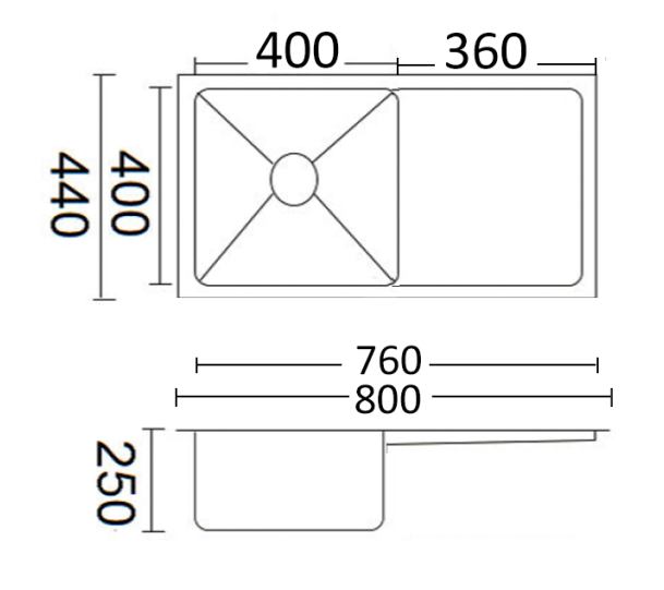 Luminare - Sink 800 x 440mm