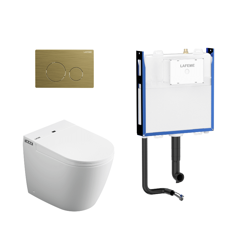 Crawford - ST21 Smart Toilet inc Brushed Gold Flush Plate