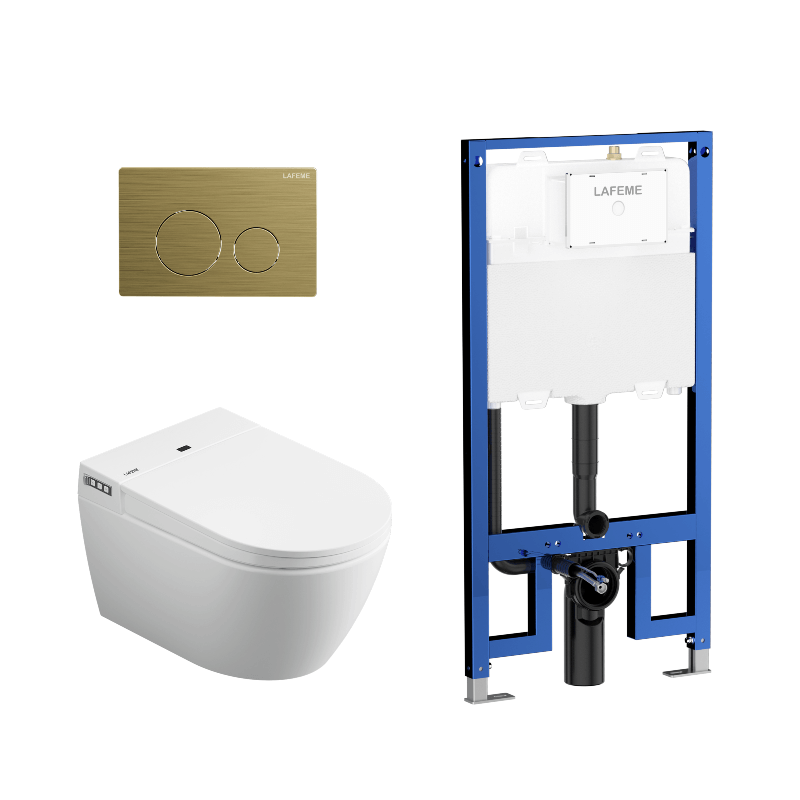 Sesto - ST22 Smart Toilet inc Brushed Gold Flush Plate