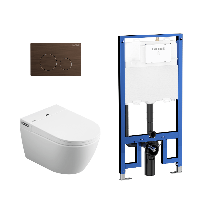 Sesto - ST22 Smart Toilet inc Brushed Bronze Flush Plate