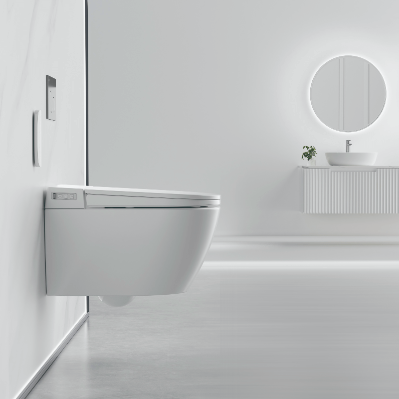 Sesto - ST22 Smart Toilet inc Brushed Bronze Flush Plate
