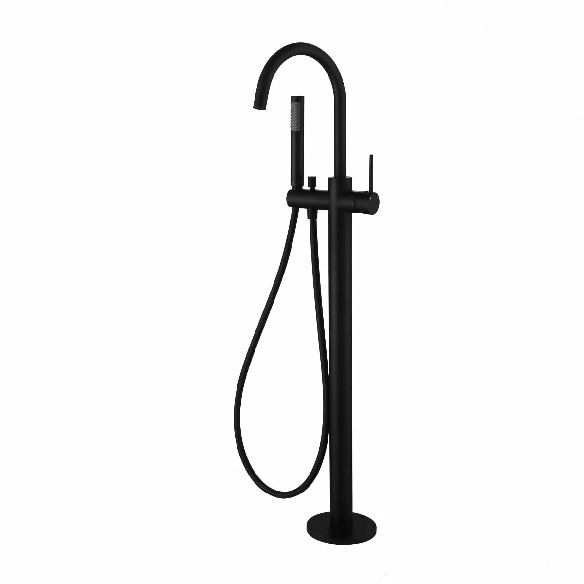 Star Mini - Matte Black Freestanding Bath Spout w Handshower & Mixer