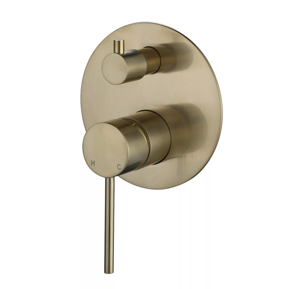Star Mini - Brushed Brass Wall Mixer w Diverter