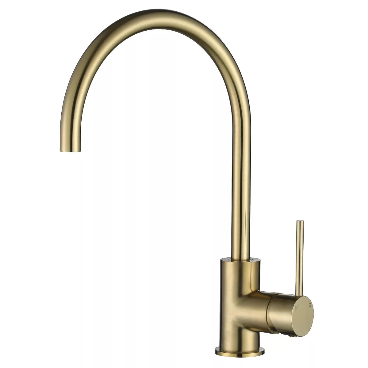 Star Mini - Brushed Brass Swivel Gooseneck Kitchen Mixer