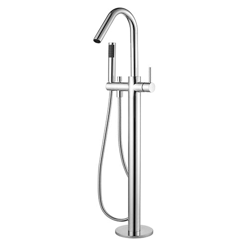 Star Mini - Polished Chrome Freestanding Bath Spout w Handshower