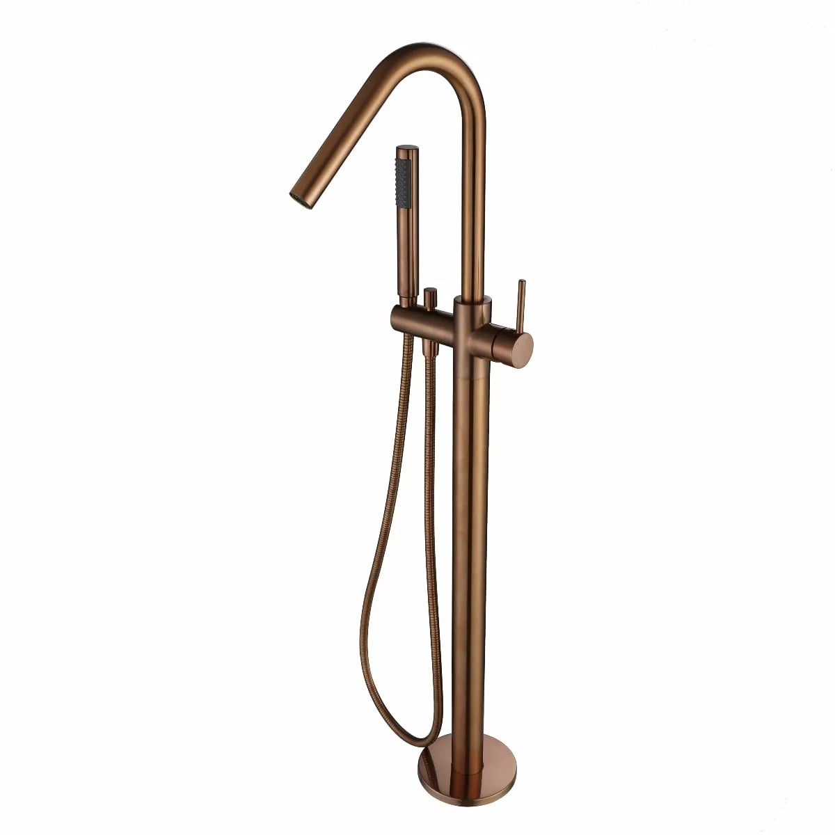 Star Mini - Champagne Freestanding Bath Spout w Hand Shower & Mixer