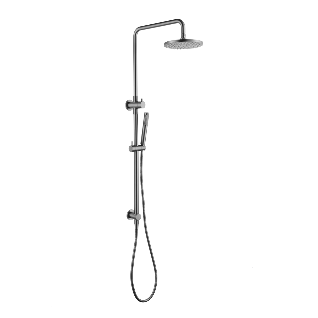 Star Mini - Gunmetal Integrated Shower Rail with Handshower and 200mm Overhead Shower