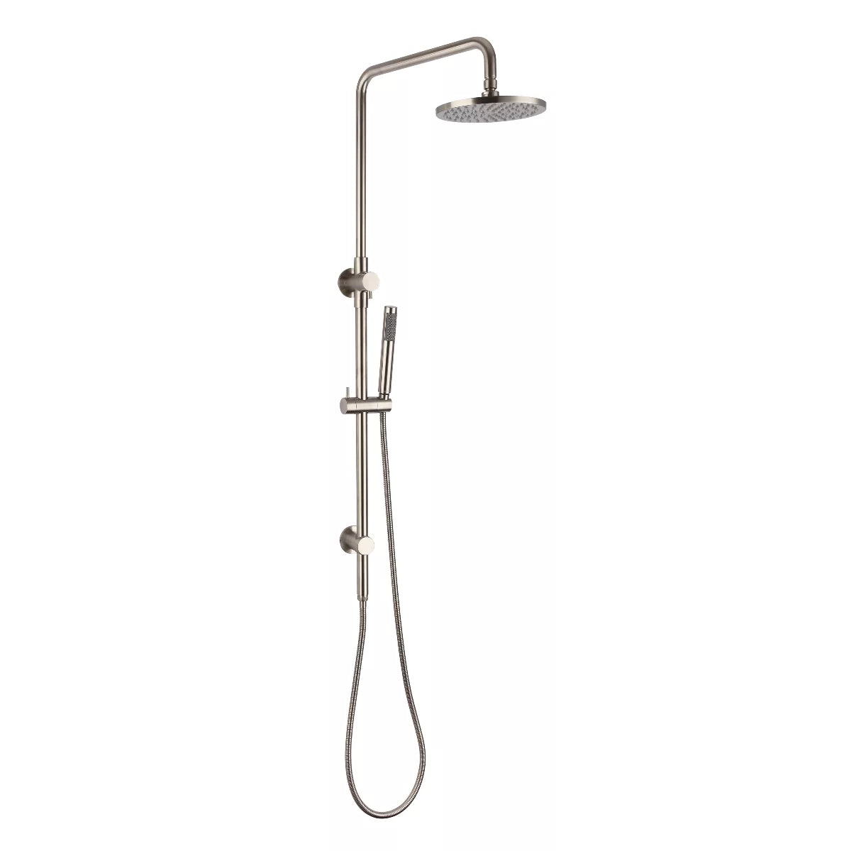 Star Mini - Brushed Nickel Integrated Shower Rail with Handshower and 200mm Overhead Shower