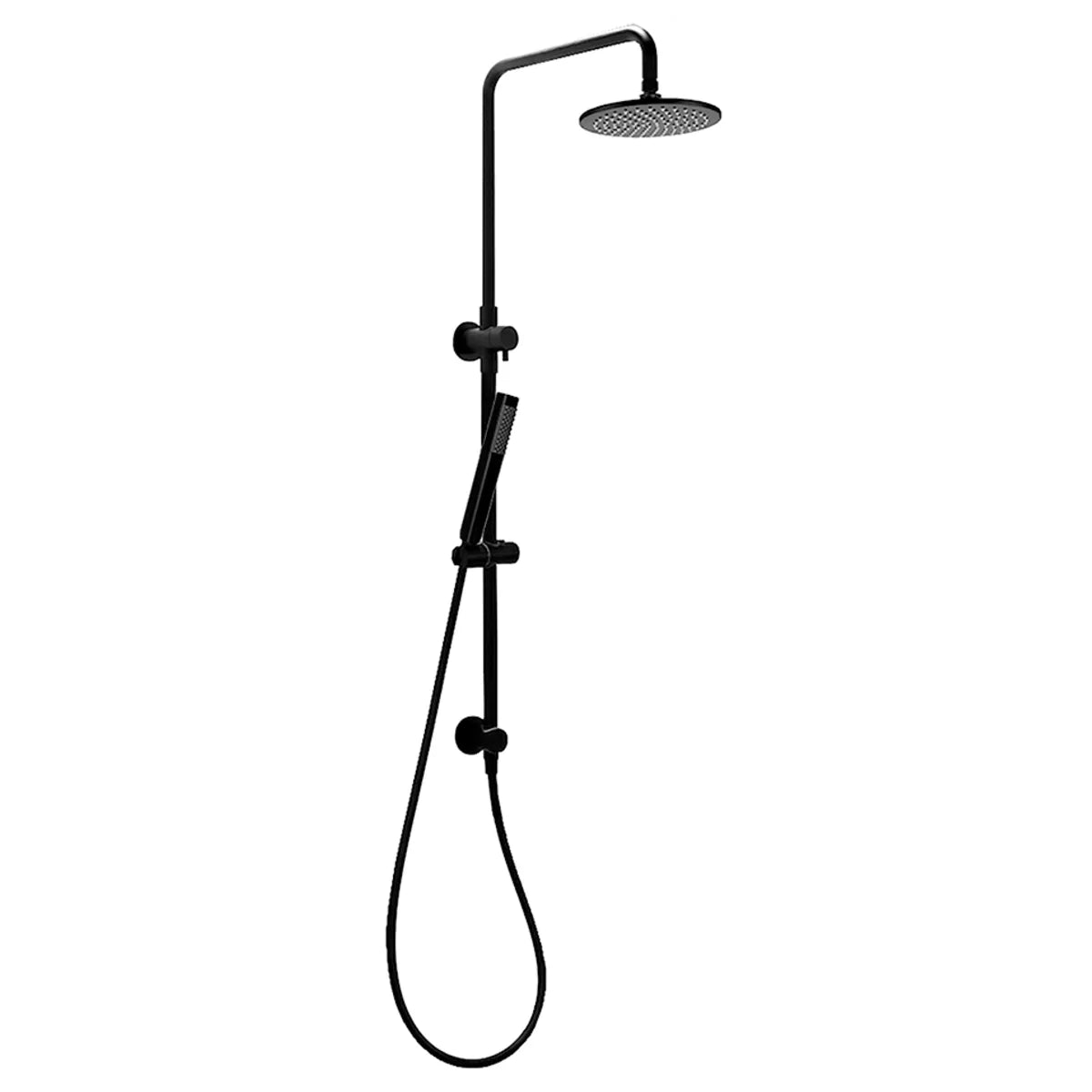 Star Mini - Matte Black Integrated Shower Rail with Handshower and 200mm Overhead Shower