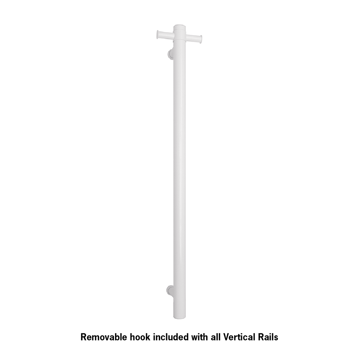 Thermorail - Straight/Round 12Volt Vertical Bar 900x142x100mm 30Watts With Optional Hook - Satin White