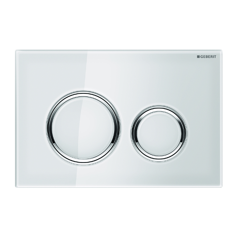 Sigma21 - White Glass Flush Plate for Sigma Concealed Cistern