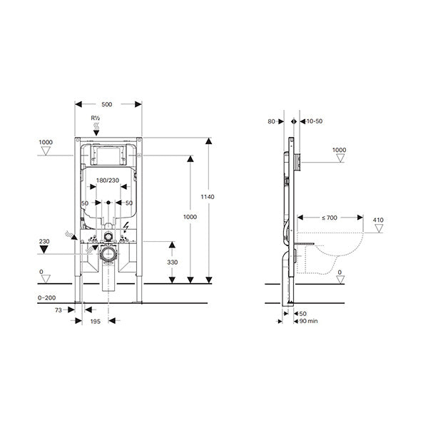 Sigma8 Duofix - Geberit Concealed Cistern for Wall-hung Toilet Pan