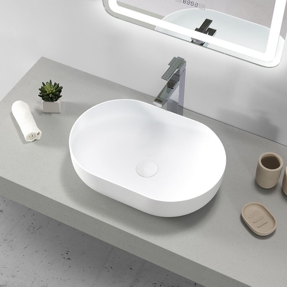 Sol - Matte White Solid Surface Basin