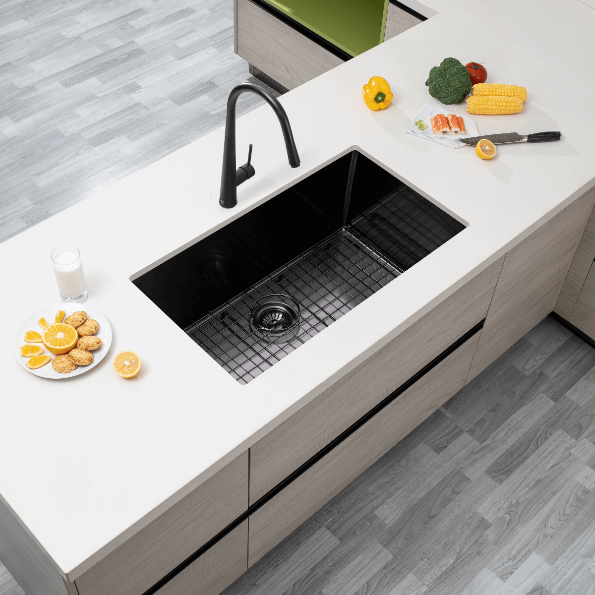 Kitchen Sink - Gunmetal Stainless Steel Single Bowl Kitchen Sink
762x457x254mm