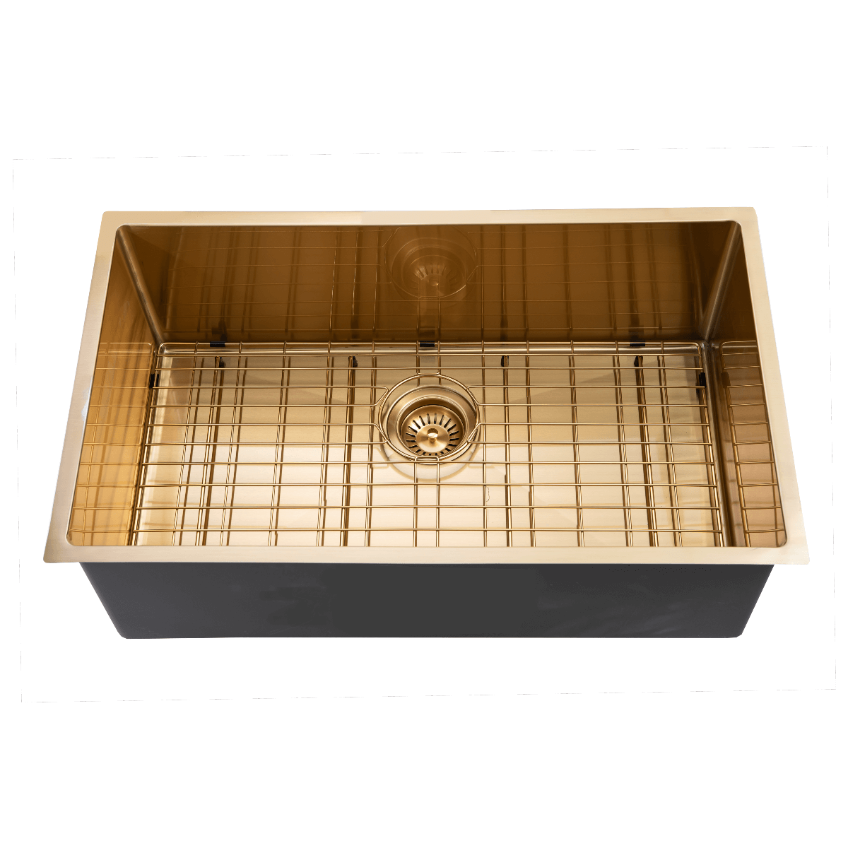 Kitchen Sink - Gold Stainless Steel Single Bowl Kitchen Sink
762x457x254mm