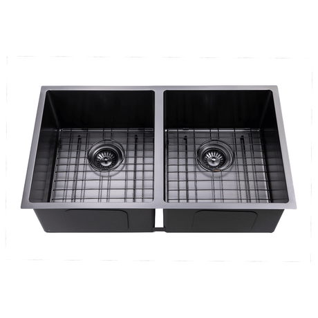 Kitchen Sink - Gunmetal Stainless Steel Double Bowl Sink
770x450x215mm