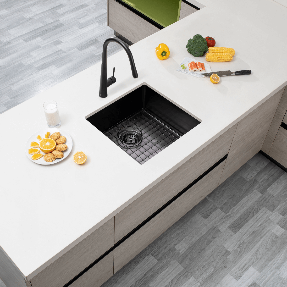 Kitchen Sink - Gunmetal Stainless Steel Single Bowl Sink
440x440x205mm