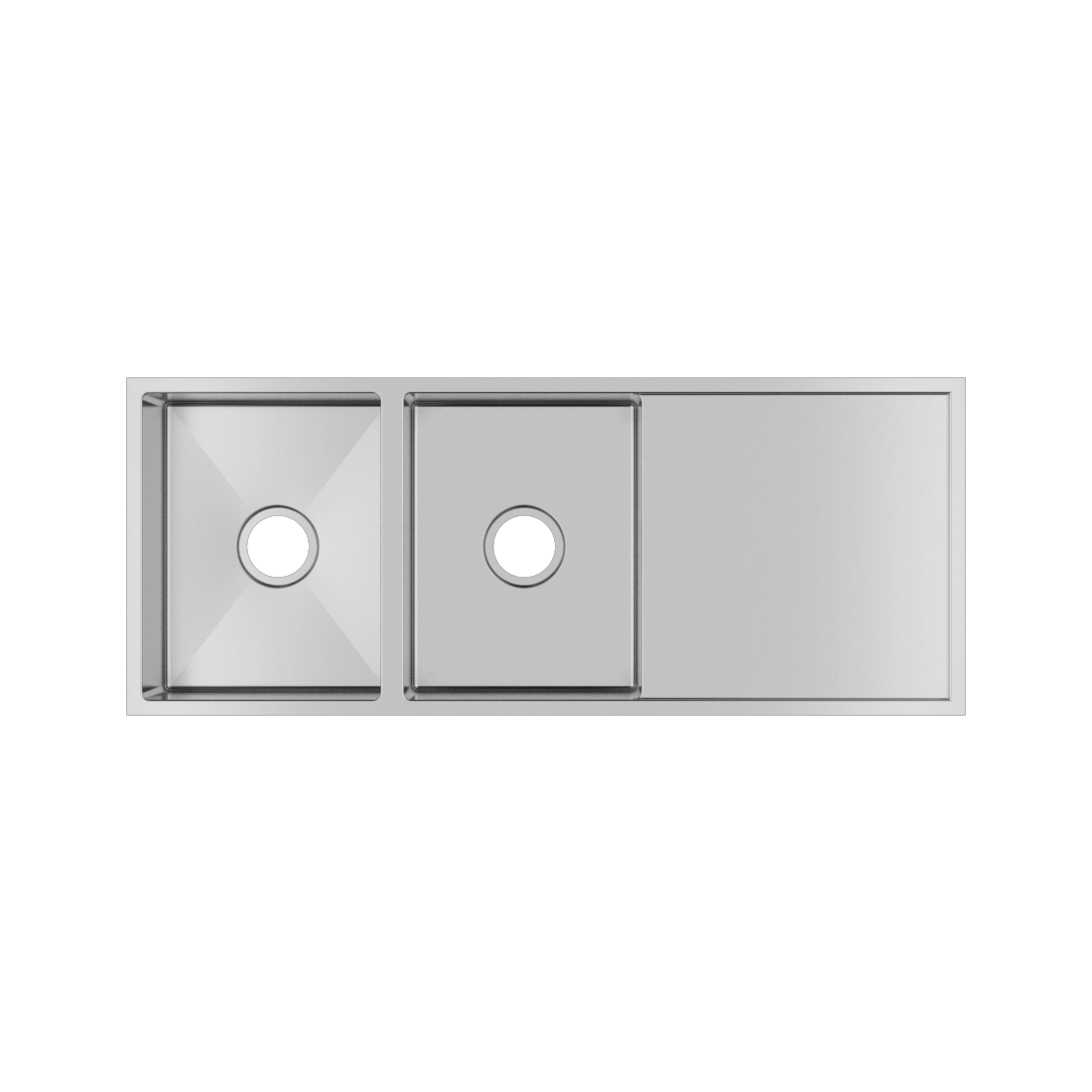 Kitchen Sink - Stainless Steel Double Bowl Kitchen Sink with Draining Board
1160x460x230mm