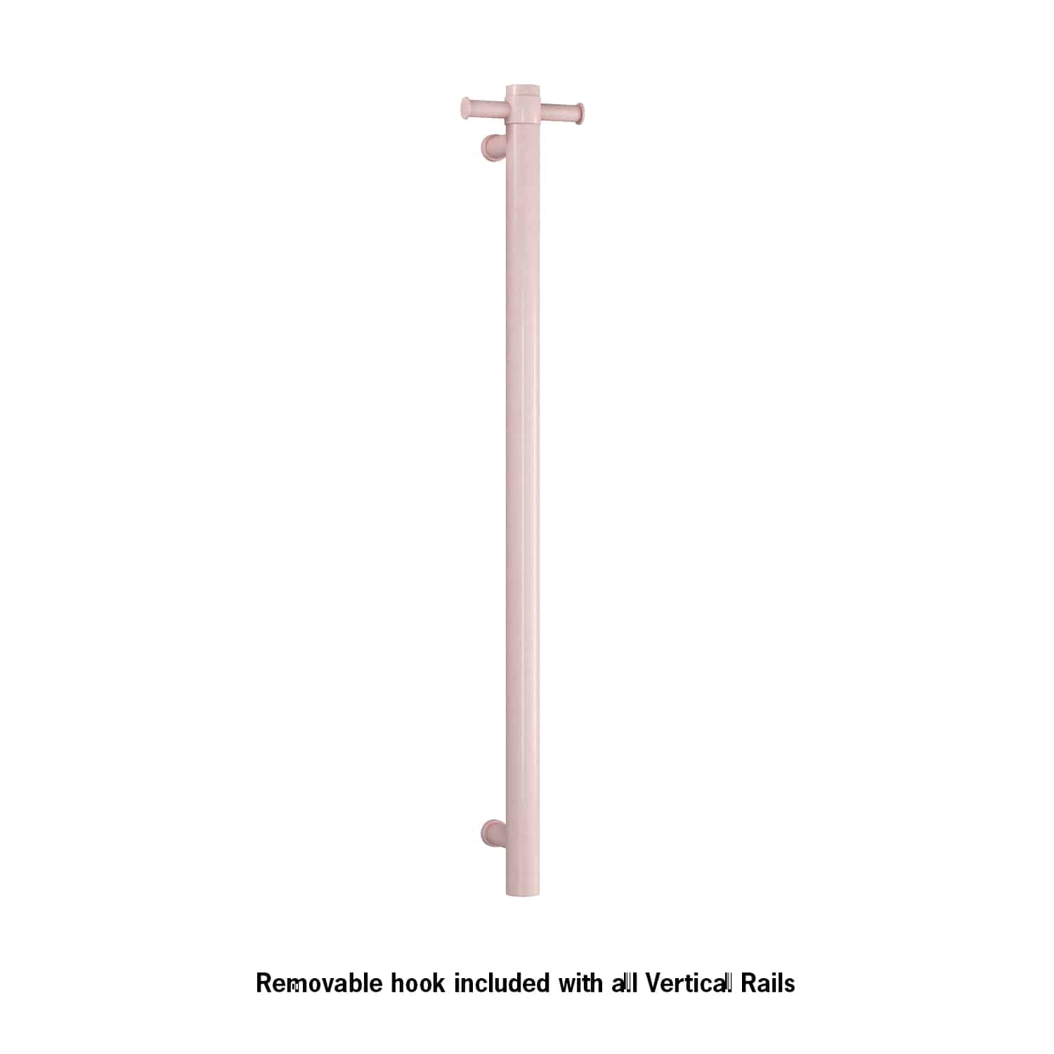Thermorail - Straight/Round 12Volt Vertical Bar 900x142x100mm 26Watts With Optional Hook - Dusty Pink