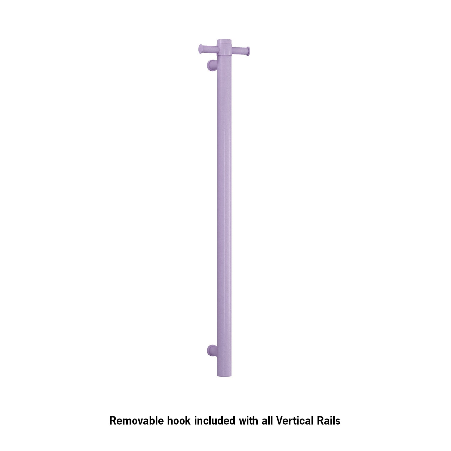 Thermorail - Straight/Round 12Volt Vertical Bar 900x142x100mm 26Watts With Optional Hook - Lilac Satin
