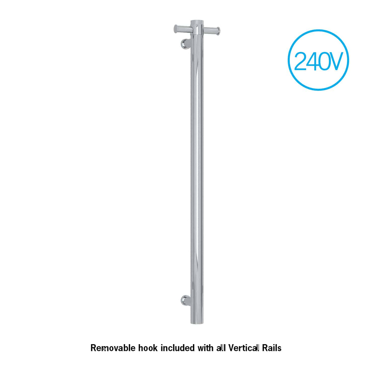 Thermorail - Straight/Round 240Volt Vertical Bar 900x142x100mm 20Watt With Optional Hook