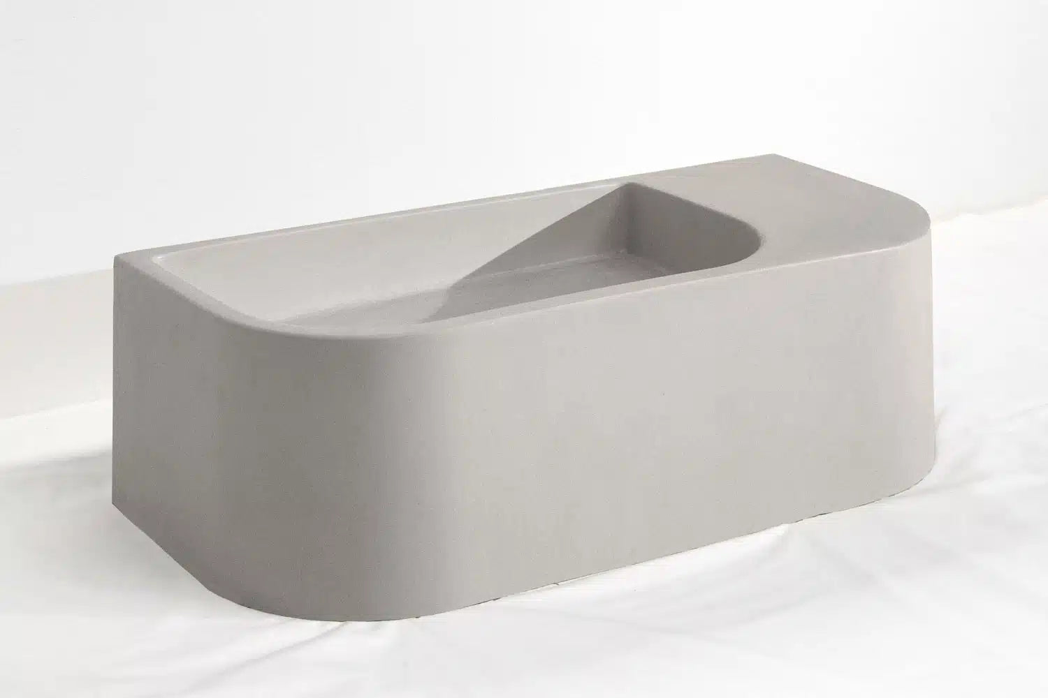 Flyta Concrete Left Basin - 670x320x220mm Ash