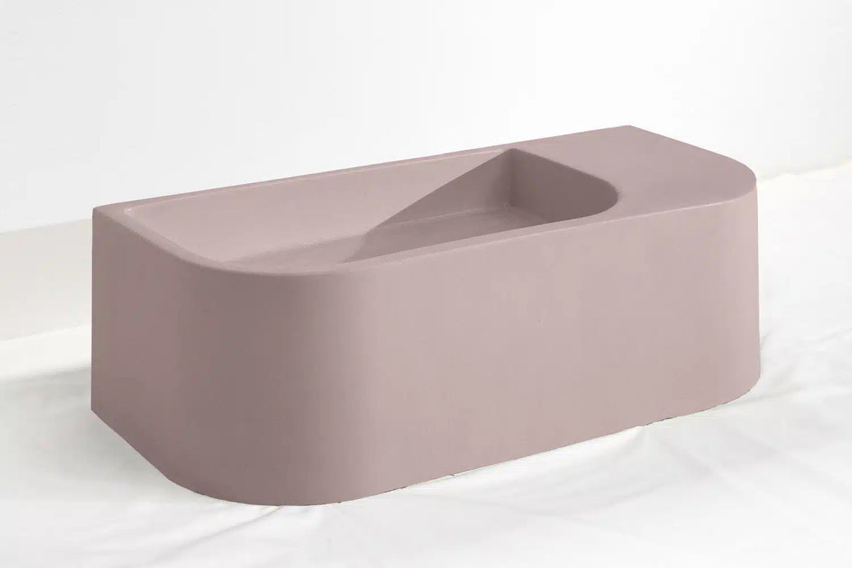 Flyta Concrete Left Basin - 670x320x220mm Blush