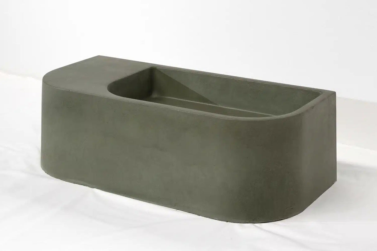 Flyta Concrete Right Basin - 670x320x220mm Fern